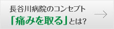 長谷川病院が目指す地域医療は、「痛みを取る」をコンセプトにした3つの医療